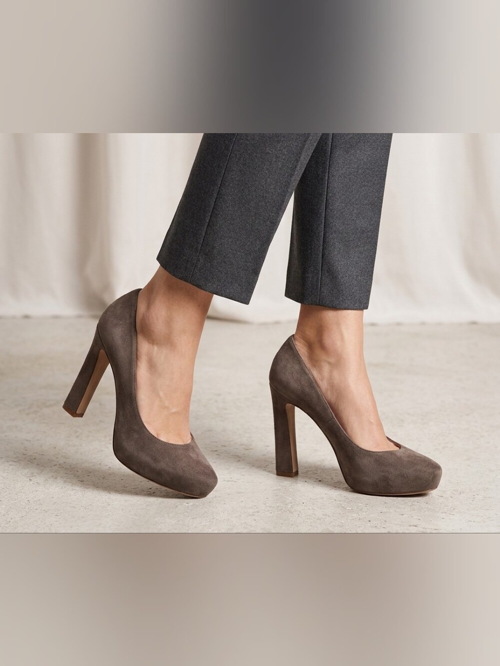 Kate Spade Brown Suede Platform Pumps Chunky Heel Made in Italy Sz 7B